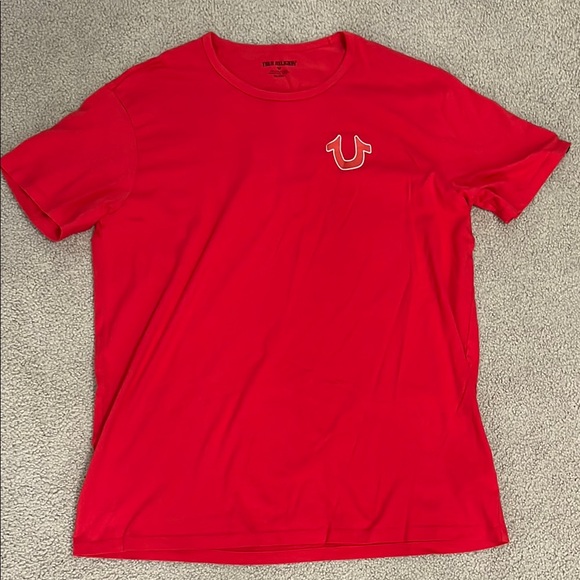 True Religion Men's Red T-Shirt - Picture 1 of 2